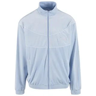 Trainingsjacke KARL KANI "Karl Kani KM251-011-1 Sport Patch Essential Trackjacket", Herren, Gr. L, blau (light blau), 93% Polyester, 7% Elasthan, mehrfarbig, normal, amerikanischer Ausschnitt, Jacken Trainingsjacke