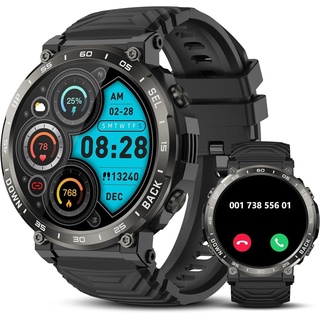Herren-Smartwatch, 1,52 Zoll (3,9 cm), Smartwatch mit Anruf, Bluetooth, Frequenzmonitor, SPO2, Schlafmonitor, IP68, wasserdicht, Sportuhr Android IOS