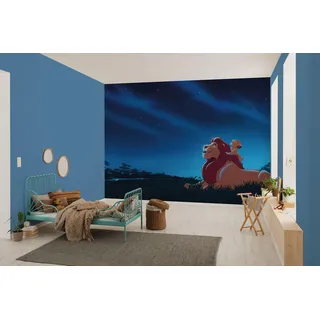 KOMAR Vlies Fototapete Disney The Lion King Stargazing Blau