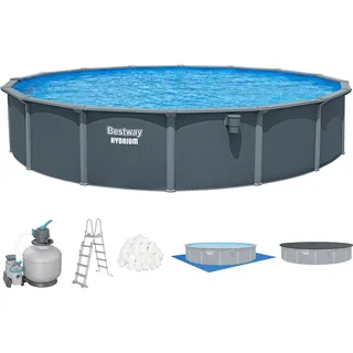 BESTWAY Hydrium Stahlwandpool Komplett-Set Ø 732 x 132 cm inkl. Sandfilteranlage