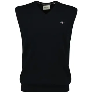GANT Herren Pullunder V-Neck - CLASSIC COTTON SLIPOVER, Strickpullunder, Baumwolle Schwarz 5XL