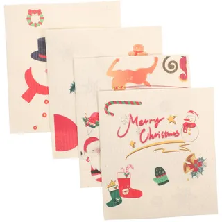 PRETYZOOM 4 Stück Weihnachts-geschirrtücher Weihnachtshandtücher Küchentuch Weihnachten Tischdeko