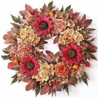 Bomiclss Dekokranz Herbstkranz Haustür, Türkranz Herbst für Herbst Dekoration, für Halloween, Erntedankfest, Garten, Bauernhaus, Festival, Wand Ø 45 cm