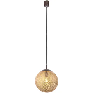 Pendelleuchte Landhaus Optik rost braun E27 Fassung edelrost Kugel gold farbend