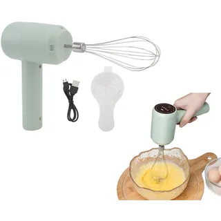 Topyond Kabellose Elektrischer Handmixer, 20W Automatischer Handbesen, Wiederaufladbarer USB Kabelloser Handmixer,Edelstahl-Schwingbesen Zum Backen von Kuchen, Sahne, Schlagen,(Helles Cyan)