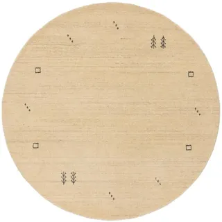 benuta Nest Wollteppich, Creme, Textil, Orientalisch, Rund, 200x200 cm, Gots, pflegeleicht, Teppiche & Böden, Teppiche, Naturteppiche