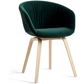 HAY - About A Chair AAC 23 Soft, Eiche matt lackiert / Vollpolster Lola dunkelgrün