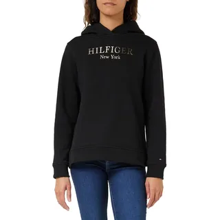 Tommy Hilfiger Damen Hoodie mit Kapuze, Schwarz (Black), L - L