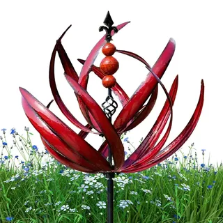 Windrad Garten Metall, 90cm Blumenstecker Gartenstecker Gartendeko Wetterfest Und Standfest Aus Metall, Gartendeko Für Draußen Wetterfest Für Hof Und Garten