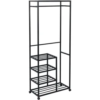 M2 Kollektion ANDORRA Rollgarderobe 75 x 183 x 35 cm schwarz