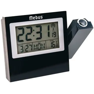 MEBUS 42424 Projektions-Funkwecker schwarz