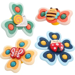 FELIXLEO Badespielzeug Vanmor Saugnapf Spinner 4er Baby Fidget Spielzeug Reise Bad Fenster (1-tlg)