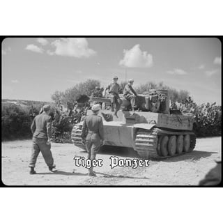 Schatzmix Tiger Panzer (Afrika, fahrend) Metallschild Wanddeko 20x30 tin Sign Blechschild, Blech, Mehrfarbig, 20x30 cm