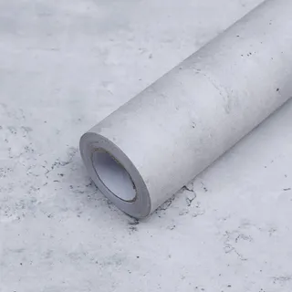 Grau Tapete Selbstklebende Hellgrau Selbstklebend Betonoptik Graue Betonzement Tapeten Abziehen 3d Beton Klebetapete Möbelaufkleber Vinyl Folie Matt Klebefolie Wandfolie für Badezimmer 40CM×3M