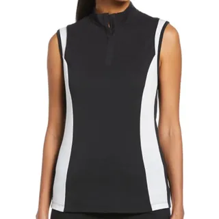 Callaway Ärmelloses Damen-Golf-Poloshirt mit Farbblock-Druckknopfverschluss vorne mit Netz-Oberteil - XXL