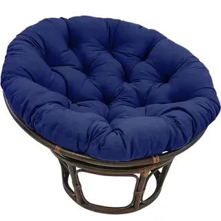 Dunkelblaues Papasansesselkissen, 80 x 80 cm, Polster-Bodenkissen für Drehstuhl, runder Polyrattan-Sessel, 100 cm Durchmesser, 10-12 cm dick