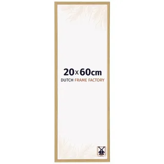 Dutch Frame Factory - Bilderrahmen 20x60 cm - Buche Hell - Bilderrhamen aus Kunststoff mit Antireflex Kunstglas - Fotorahmen 20x60 cm - Angers