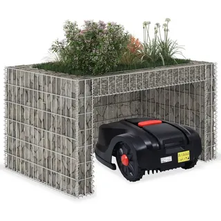 vidaXL Rasenmäher-Garage mit Hochbeet 110x80x60 cm Stahldraht