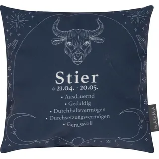 Magma Heimtex Dekokissen Sternzeichen Minikissen 25x25 Eigenschaften Geschenk Tierkreiszeichen, beidseitig bedruckt, Sternzeichen, Tierkreiszeichen, Eigenschaften blau