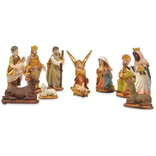Riffelmacher Krippenfigurenset | Verschiedene Sets zur Geburt Jesu | Weihnachtskrippe Figuren für Heiligabend, Krippenstall & Weihnachtsdekoration (11, Gold, 11 Teilig - 3-7 cm)