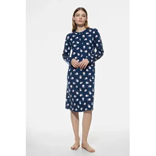 Mey Nachthemd Damen Serie Scribbled Dots Punkte-Print (1-tlg) blau 48