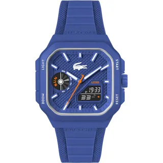 Lacoste Uhr mit DREI-Zeiger-Quarzwerk Blaues Kollektion LC33 Square mit Blaues Silikonarmband - 2011504