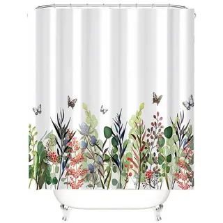 M&W DAS DESIGN Duschvorhang M&W DAS DESIGN Duschvorhang bunt Garten grüne Pflanzen Flora Textil Breite 120 cm 120 cm x 180 cm