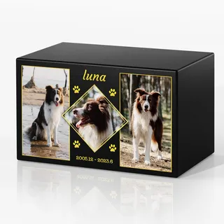 Personalisierte Tierurnen für Hunde – Tierische Urnen, Hundeurne, Kleine Urne, Haustier-Erinnerungsgeschenke, Haustier-Urne für Asche, Hundeasche-Andenken, Haustier-Bestattungsbox, Katzensarg