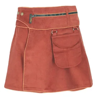 Guru-Shop Minirock Wickelrock, Cord Minirock - rostorange alternative Bekleidung orange L/XL