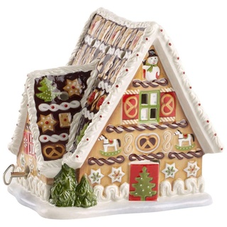 Villeroy und Boch Christmas Toys Spieluhr "Lebkuchenhaus", Porzellan, Weiß/Beige