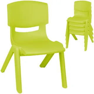 alles-meine.de GmbH 4 Stück - Kinderstühle/Stühle - Farbwahl - grün - apfelgrün - Plastik - bis 100 kg belastbar/kippsicher - für INNEN & AUßEN - 0-99 Jahre - stapelbar - G..