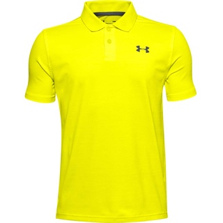 Under Armour Jungen Polo Performance strukturiertes Poloshirt, Yellow Ray/White/Pitch Gray (706), S, 1342083-706