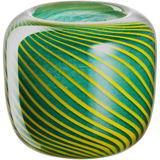 Leonardo Home Filo Colori Vase, 1 Stück, handgemachtes Kunstwerk, formschönes Unikat, leidenschaftliches Windlicht, modernes Dekoobjekt als Highlight, Höhe 11,2 cm, grün, 047512