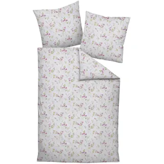 JANINE Tango Blumen Baumwolle Rosa 155 x 220 cm + 80 x 80 cm