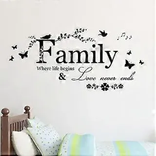 Wandtattoo „familie“ Mit Inspirierendem Zitat, Abnehmbares Vinyl-wandtattoo, Kunstvolles Wandbild, Heimdekoration.