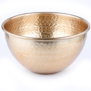Marrakesch Schale Obstschale aus Aluminium 24cm groß | Schüssel Erla Gold als Tischdeko in der Küche