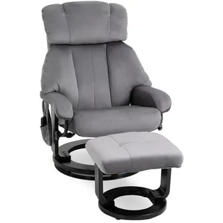 Homcom Massagesessel Polyester 76 x 80 x 102 cm grau mit Hocker
