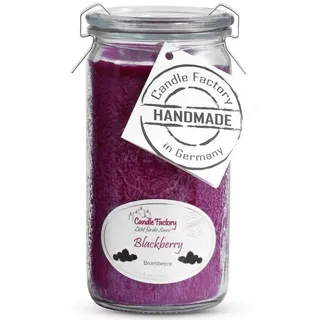 Landshop24 Duftkerze Candle-Factory Duftkerze aus Stearin im Weckglas Mini Jumbo (Duft: "Blackberry), brennt bis zu 70h