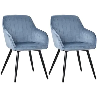 Homavo Armlehnstuhl-Set, Dunkelblau, Textil, 58x81x63 cm, CE, Esszimmer, Stühle, Esszimmerstühle, Armlehnenstühle