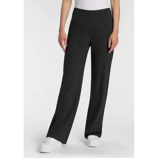 Bootcuthose MAC "CHIARA", Damen, Gr. 44, Länge 32, grau (silber shadow melange), Flanell, Obermaterial: 63% Viskose, 33% Polyamid, 4% Elasthan, bootcut fit lang, Hosen, Bootcut-Form in figurbetonter Form