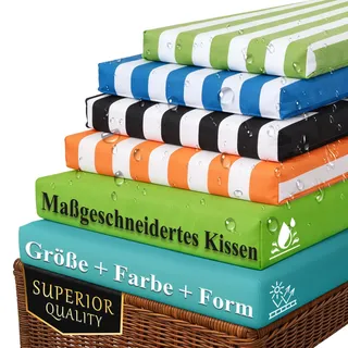 Garberson Benutzerdefinierte Bankkissen,Bankauflage Wasserdicht Outdoor | Bankauflagen Nach Maß Abnehmbar Waschbar, Bank Sitzkissen rutschfest für Fensterbank, Gartenbank,Größen, Farben, Formen