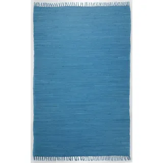 TEPGO Dream Cotton Handwebteppich 70 x 140 cm Türkis