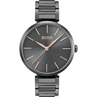 Hugo Boss Damenuhr Edelstahl anthrazit - Grau