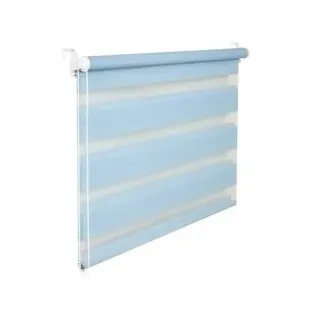 KS Handel 24 DOPPELROLLO DUOROLLO 70 cm BREIT 150 cm LANG HELLBLAU BLAU INKL. SEILZUG FENSTERROLLO KLEMMROLLO Jalousie