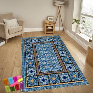 Knüpfteppich Zum Selber Knüpfen-Sets Groß Latch Hook Rug, Handarbeit Selbst Knüpfen Set, Vorgedrucktes Muster Leinwand Teppich Stickerei Handwerk Für Erwachsene Handarbeiten Diy Teppich 55 x 75 cm