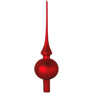 Krebs Glas Lauscha Weihnachtsbaumspitze Rot matt Uni 1-tlg. 26cm