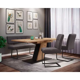 Hela Essgruppe Luise Eiche anthrazit Holzwerkstoff B/H/T: ca. 180x76x90 cm - Eiche,