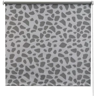 K-HOME Seitenzugrollo Verdunklungsrollo ohne Bohren 60 x 150 cm grau/weiß