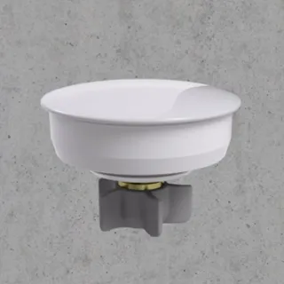 Burgbad cleanflow+ Ablaufabdeckung mit Staufunktion, Durchmesser 80mm, FLOA080, Farbe: Weiß glänzend