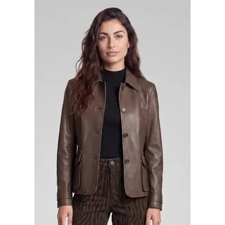 MARC AUREL Lederimitat-Blazer aus weichem Faux Leather beige 34